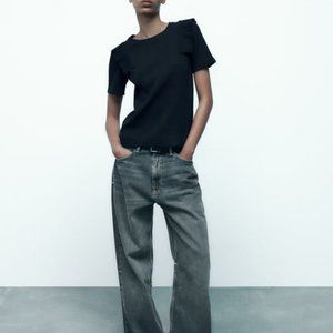 NEW ZARA black tshirt size S